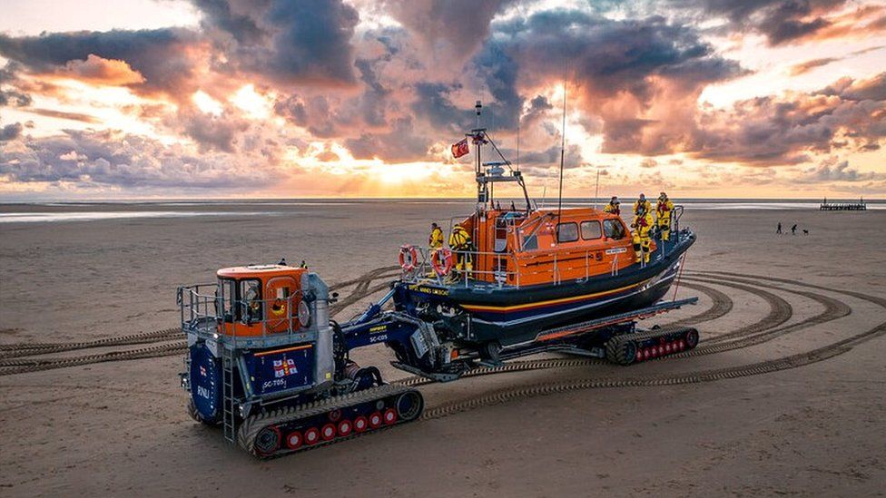 lifeboat on Lytham St Annes beach