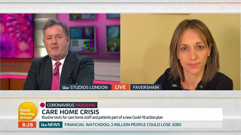 Piers Morgan and Helen Whately on Good Morning Britain on 15 April