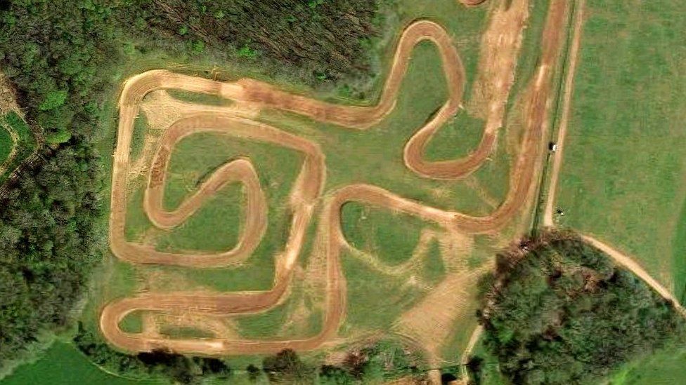 Birds eye view of track from Google