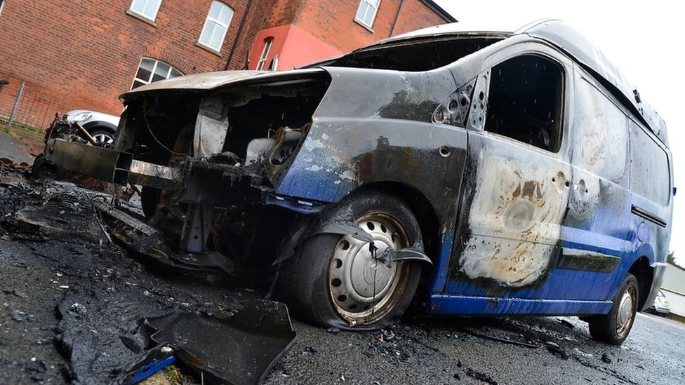 Van damaged in Carrickfergus by fire