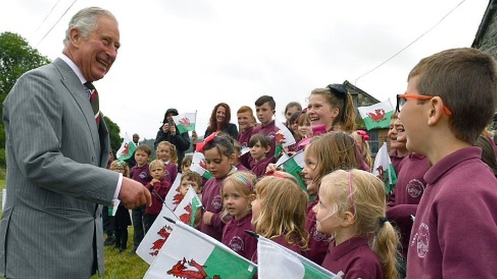 Prince Charles visits children in Ceredigion in 2017