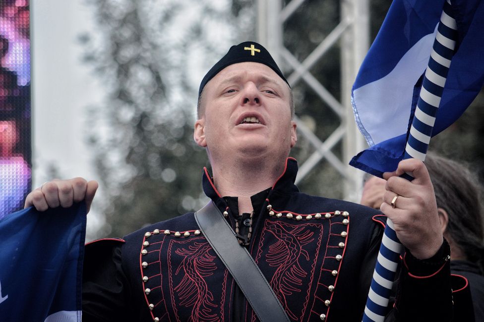 Some Greek protesters against North Macedonia's new name wore Balkan War costumes