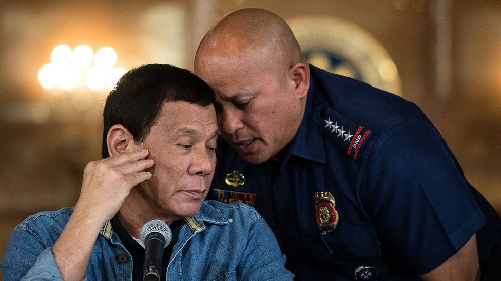 Philippine President Rodrigo Duterte and Police Chief Ronald dela Rosa