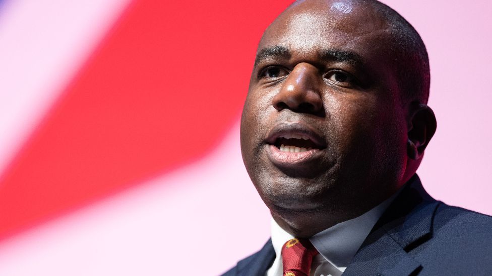 British Shadow Foreign Secretary David Lammy delivers a speech at the Labour Party Conference in Liverpool, Britain, 09 October 2023.