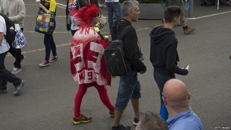 Fans walking in the paddock at Silverstone