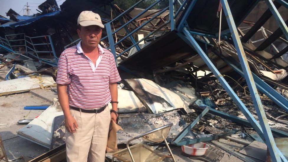 Workers dormitories destroyed in Tianjin. 13 Aug 2015