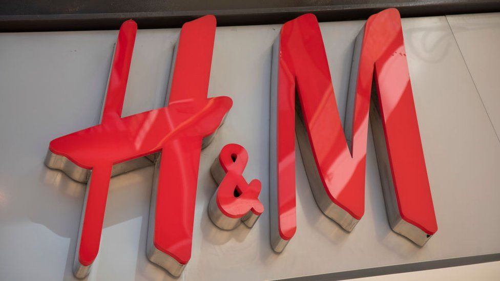 Sign for the high street clothing brand H&M