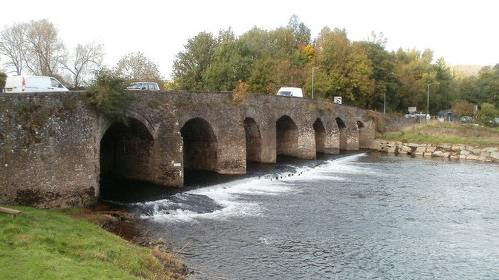 Llanfoist Bridge over the River Usk in Abergavenny