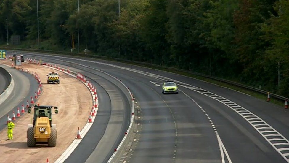 England v Kosovo M27 closed near Southampton after van fire BBC