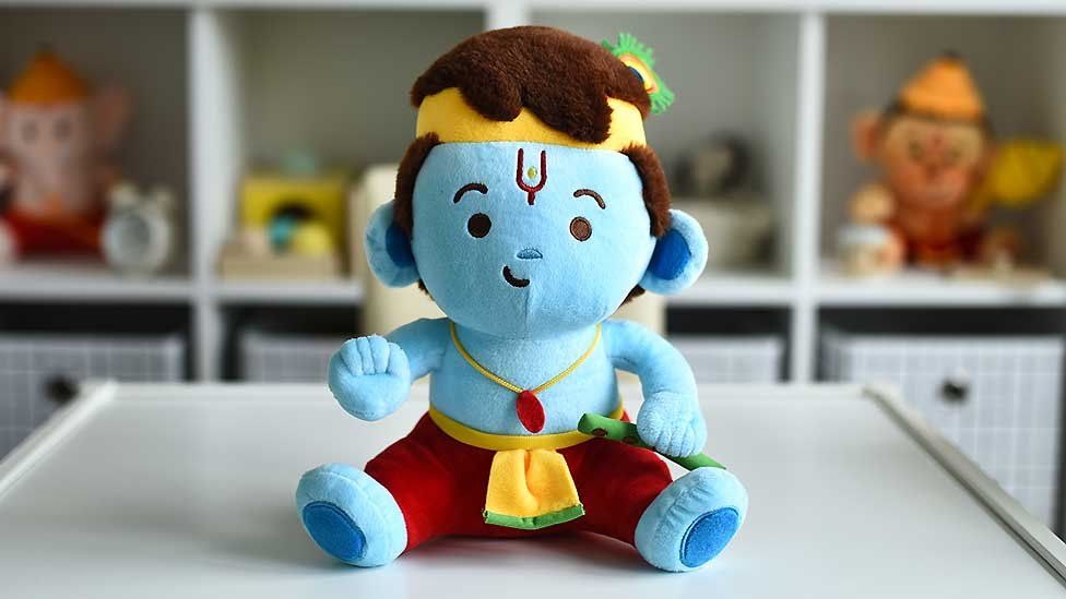 Modi Toys has sold thousands of stuffed toys of Hindu gods chanting mantras.