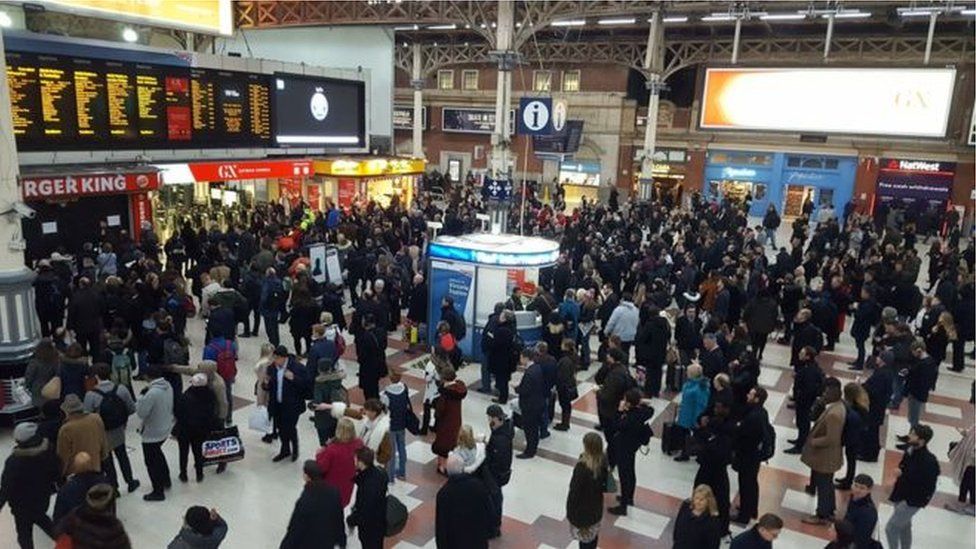 Commuters at Victoria station