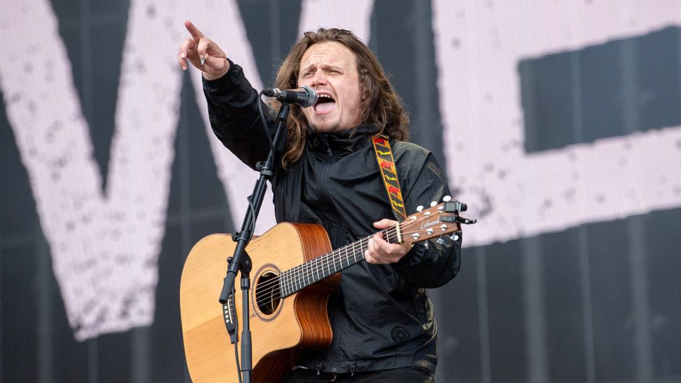 Jamie Webster performing on the main stage at the Trnsmt Festival at Glasgow Green in Glasgow, 2023