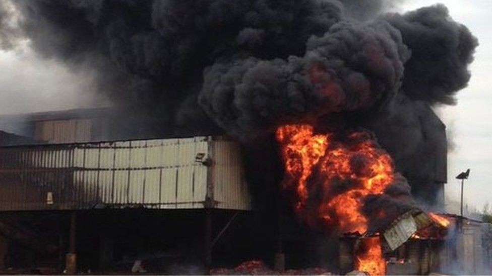 Fire in factory