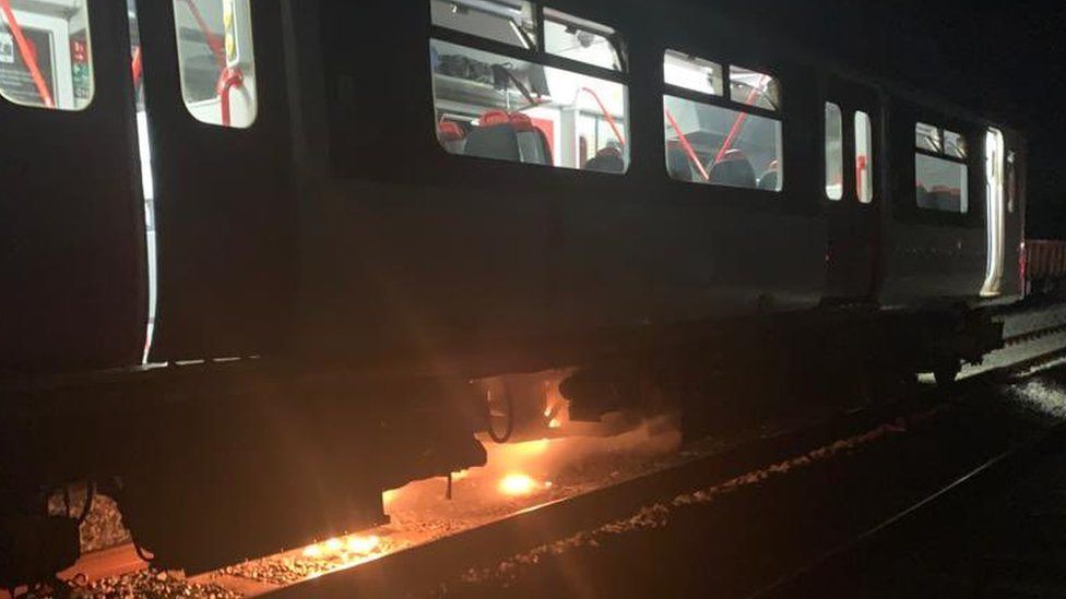 A fire on the train near Craven Arms