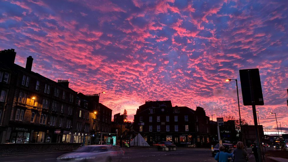 Spectacular Sunsets Light Up Uk Skies Bbc News