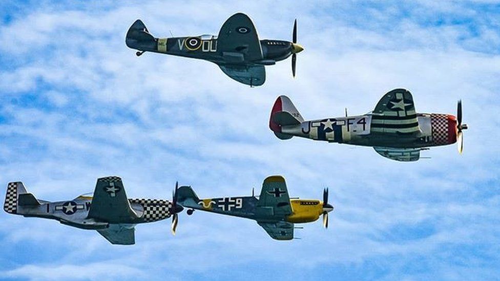 (left to right) P-47D Thunderbolt, Spitfire, Me109, Mustang