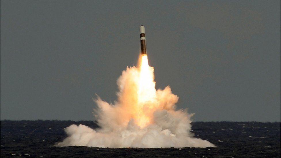 Trident missile is fired during a test launch