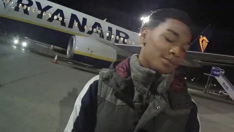 Police body cam footage of Vasilios Ofogeli being arrested at Stansted.