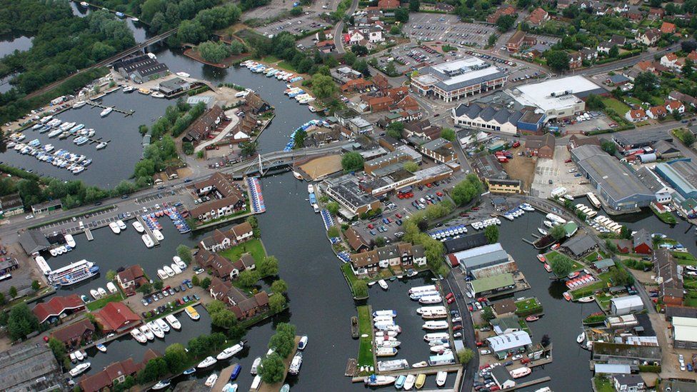 Aerial view of the Broads, Norfolk