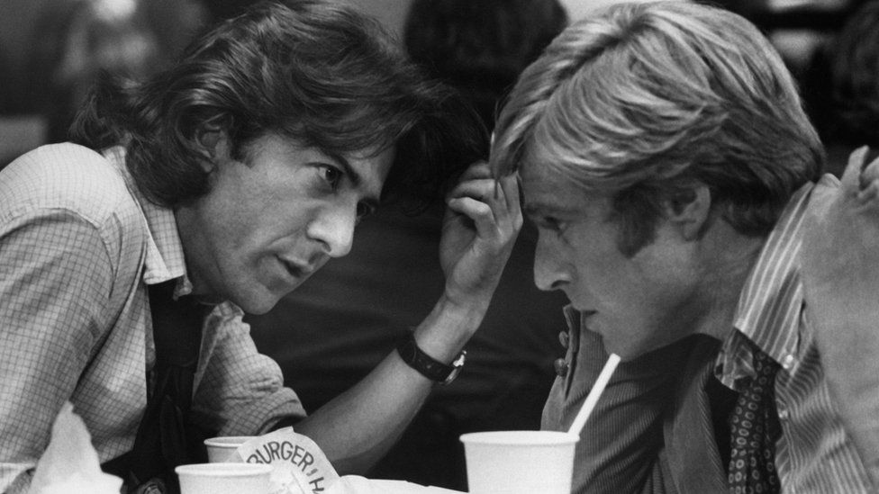 Dustin Hoffman and Robert Redford in All the President's Men