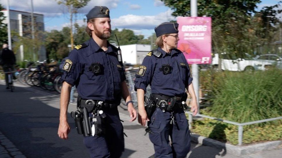 Police officers Martin Gunér and Pernilla Arvidson