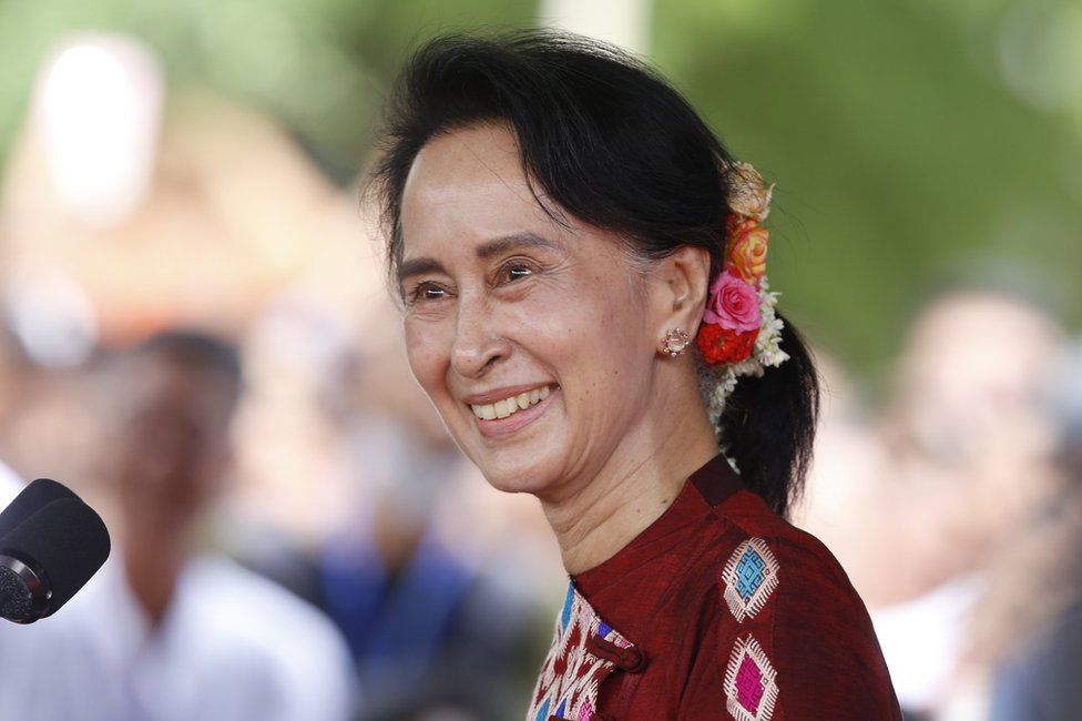 Aung San Suu Kyi menghadiri Konferensi Pembicaraan Damai Penduduk, 7 Agustus 2017