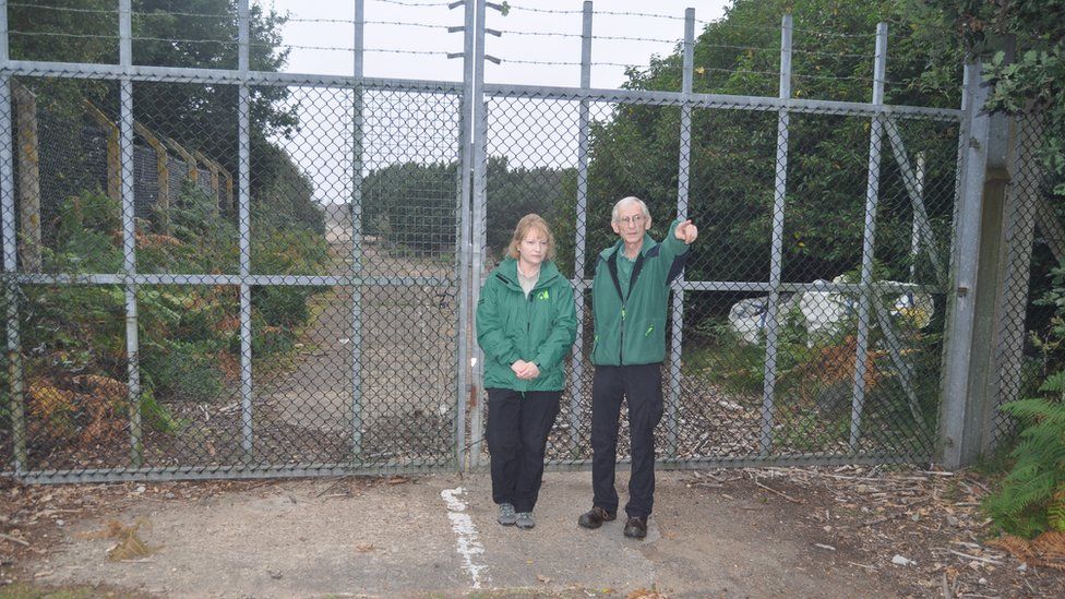 Forestry Commission staff at RAF Woodbridge's East Gate