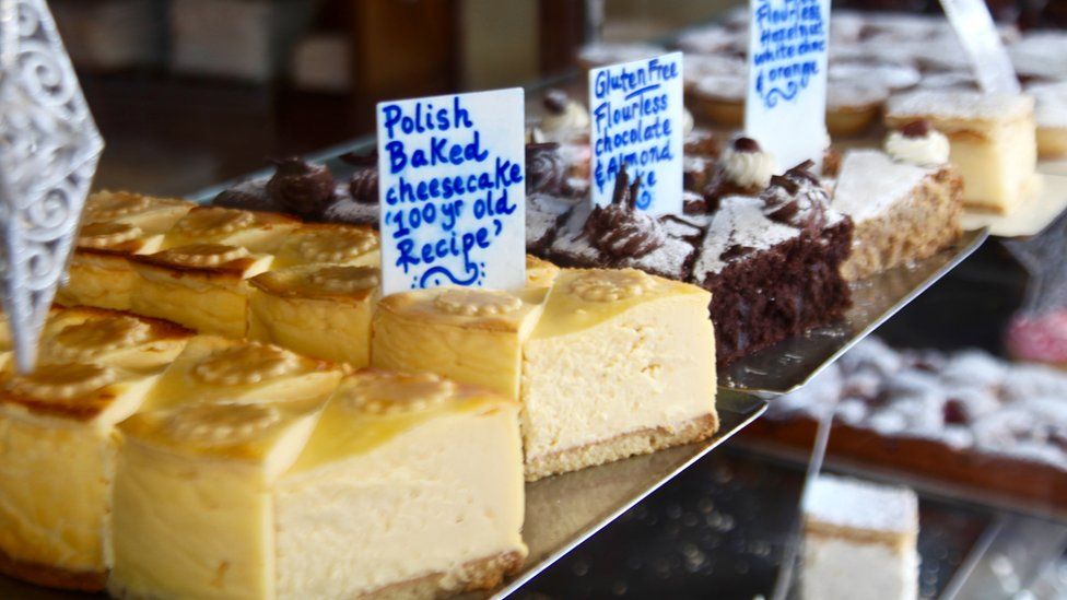 Cheesecake and other cakes at Monarch Bakery