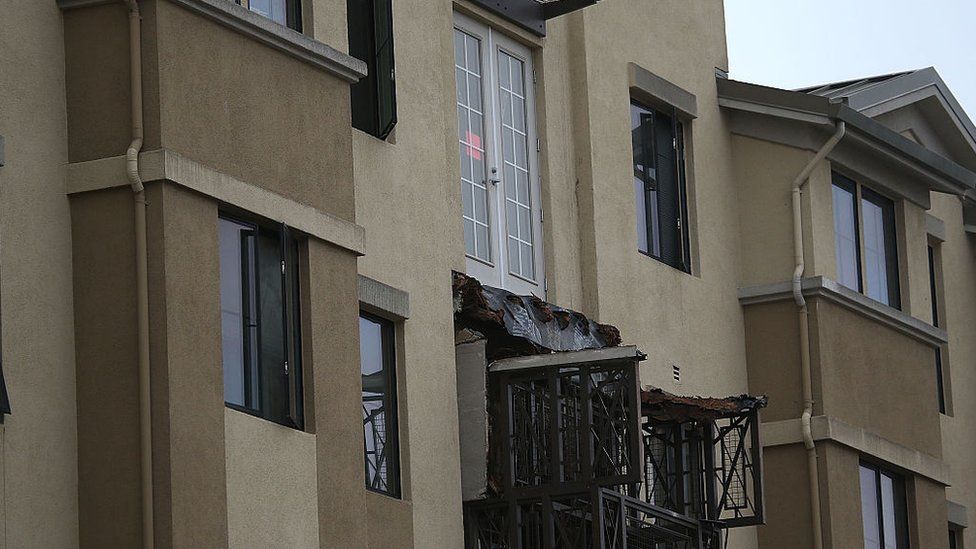A section of the collapsed balcony in 2015