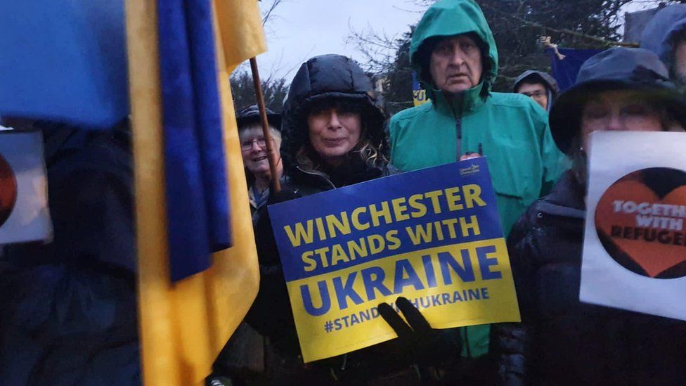 Vigil in Winchester in solidarity with the people of Ukraine