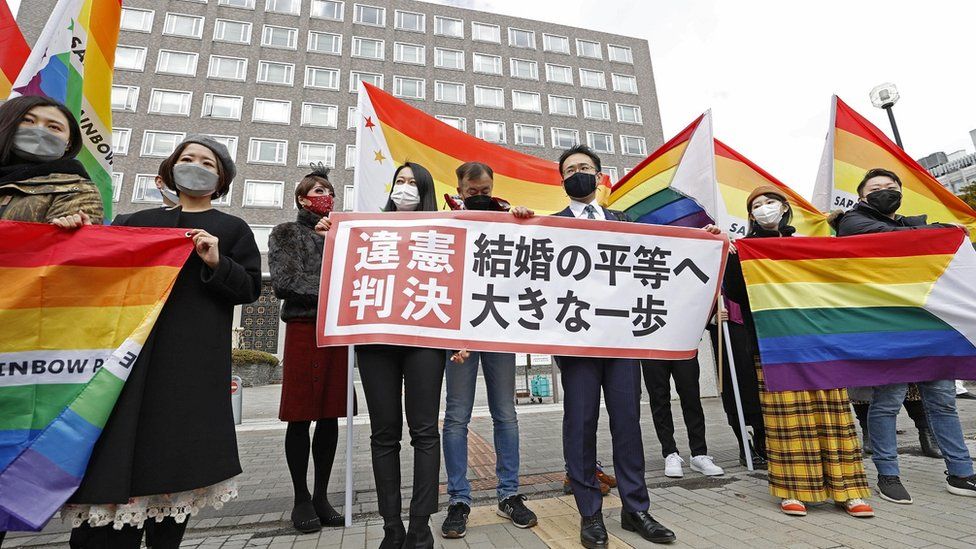 Japan Court Finds Same Sex Marriage Ban Unconstitutional Bbc News 