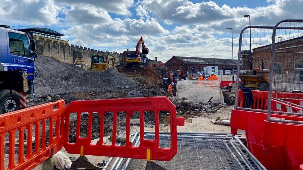 The bridge being demolished on 20 April