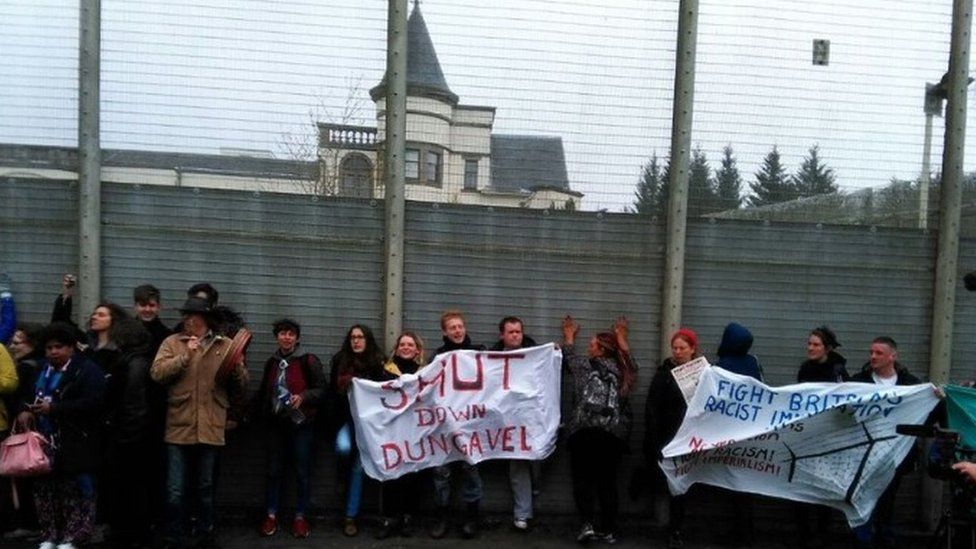 Dungavel protesters