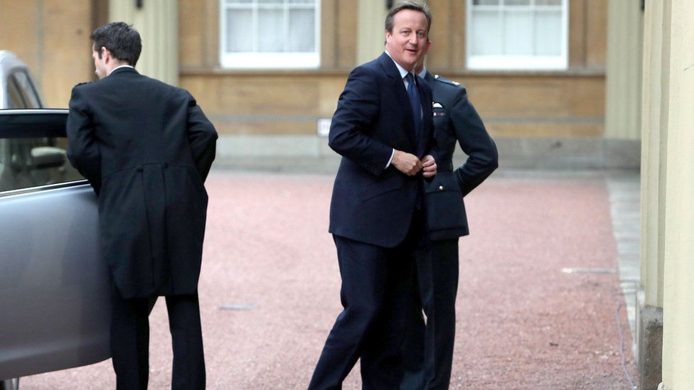 David Cameron at Buckingham Palace