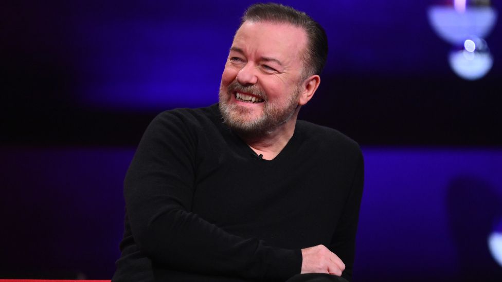 Ricky Gervais during the filming for the Graham Norton Show at BBC Studioworks 6 Television Centre, Wood Lane, London, to be aired on BBC One on Friday evening. Picture date: Thursday December 7th, 2023