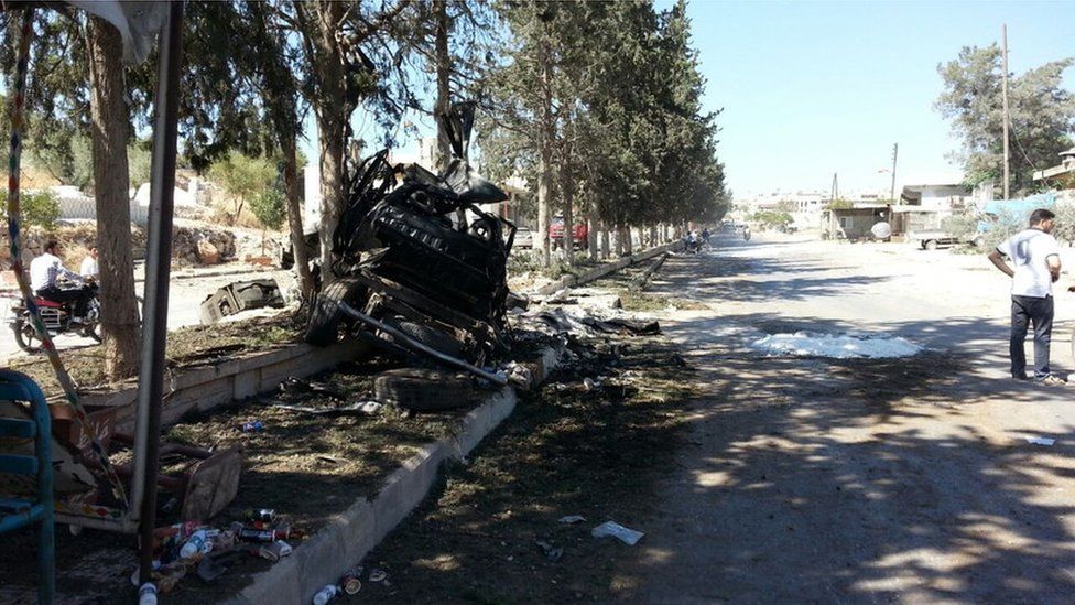 Aftermath of air strike on hospital in Idlib. 29 July 2016