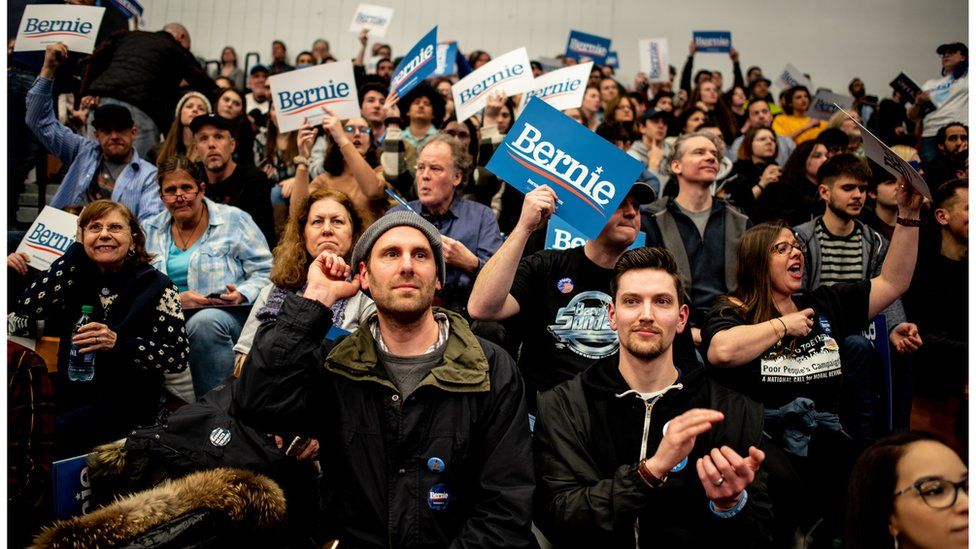 Bernie supporters in New Hampshire