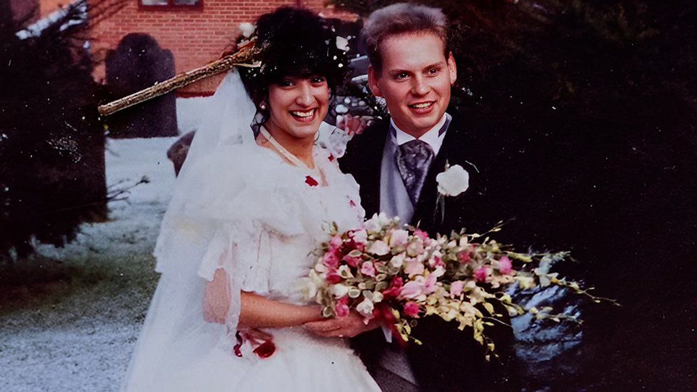 Maria Botterill and Jonathan Nunn on their wedding day