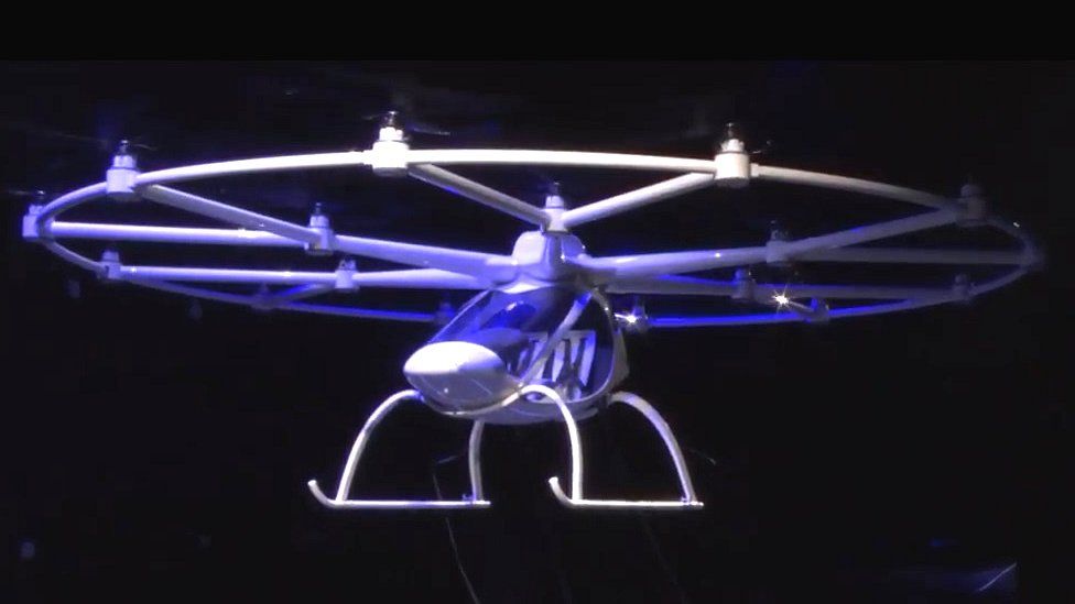Volocopter "flying taxi" during its demo