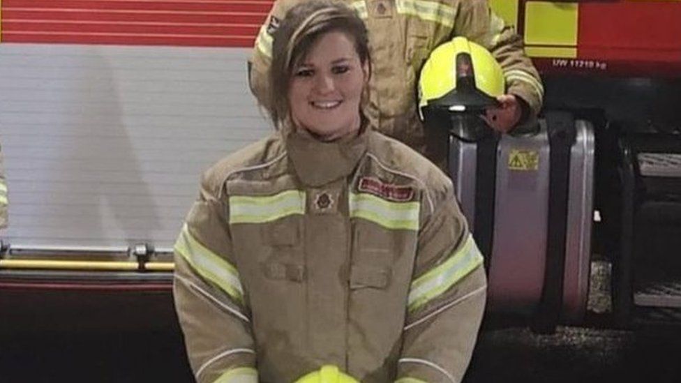 Sasha Acheson in her fire service uniform