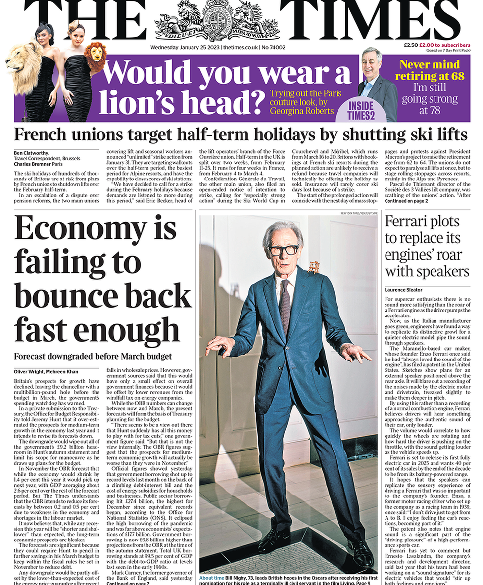 'Berlin to send tanks' and 'Hunt rules out tax cuts' BBC News