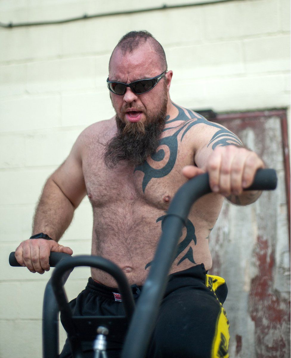 Mikey Lane training in his gym