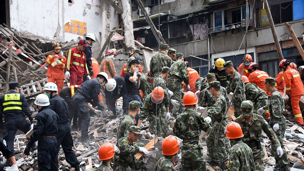 China building collapse kills at least 22 BBC News
