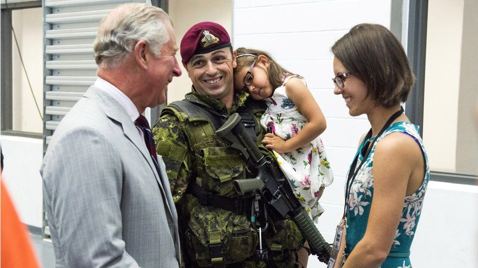 Prince Charles meets military families in Canada