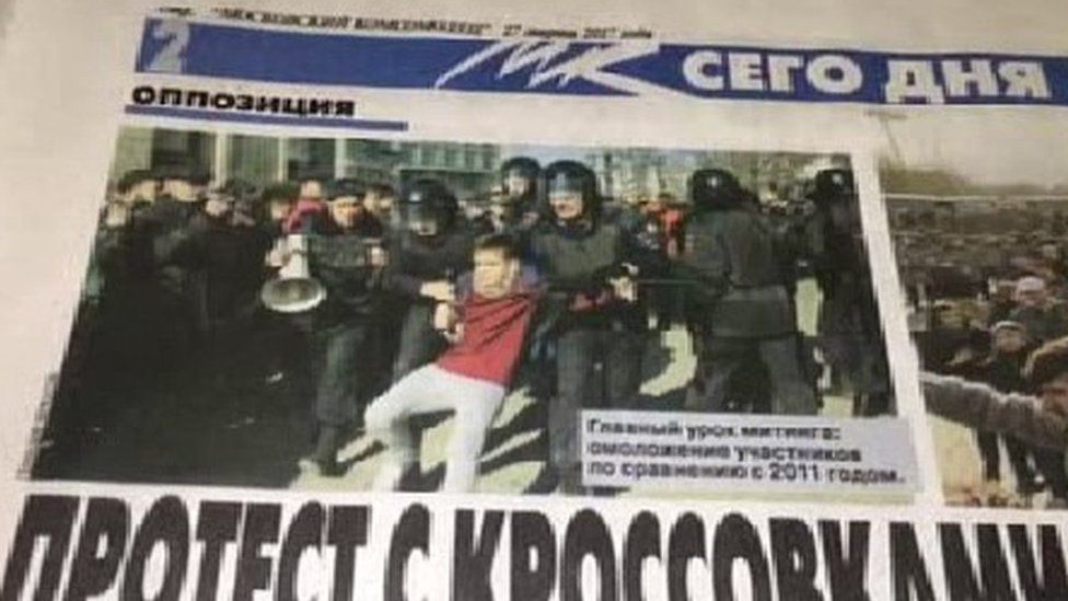 Press coverage of Russian opposition arrests