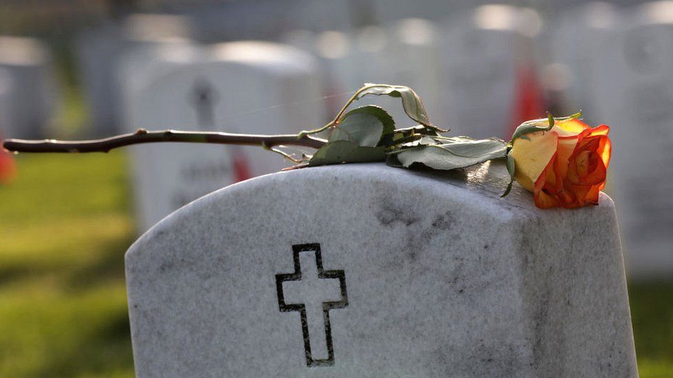 Grave at Arlington National Cemetery in US