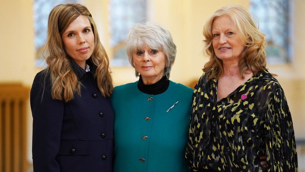 Carrie Johnson (left), Joanna Simpson's mother Diana Parkes and Hetti Barkworth-Nanton