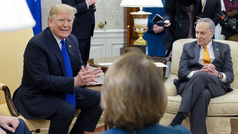 Donald Trump, Chuck Schumer and Nancy Pelosi debate the border wall