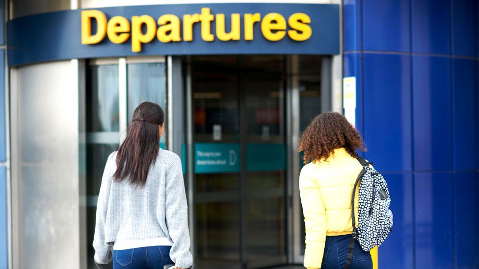 Stock image of departures at a UK airport