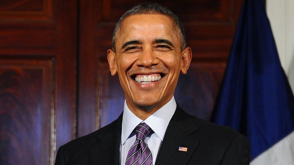 US President Barack Obama laughs in a photo from February 10, 2014 shows